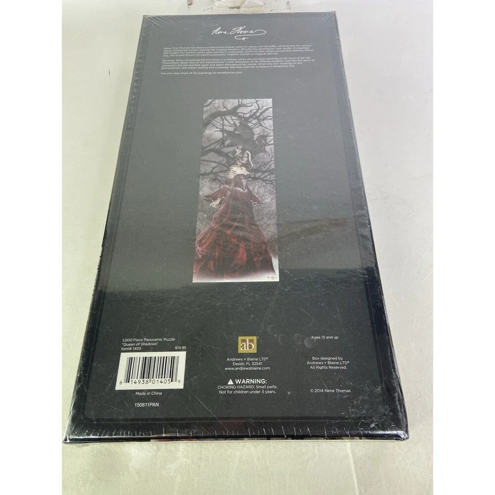 Queen Of Shadows Nene Thomas 1000 piece Panoramic Puzzle Gothic Dragon Fantasy